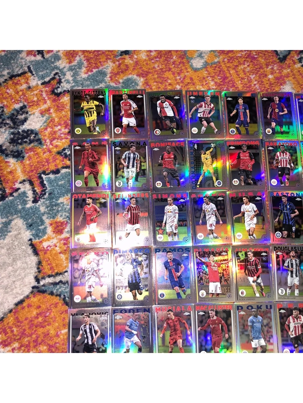 2024-25 TOPPS CHROME UEFA CLUB COMPETITIONS SOCCER REFRACTOR SET 100 CARD LOT